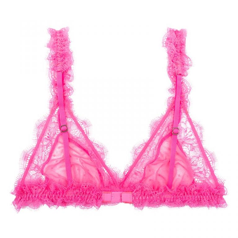 Triangolino Love Lace plumeti pink fluo