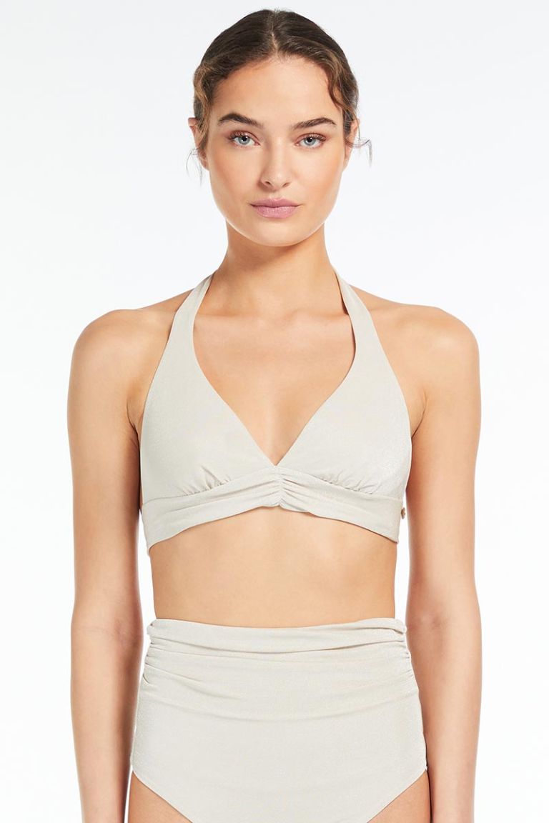 Bikini triangolo vela lurex slip alto