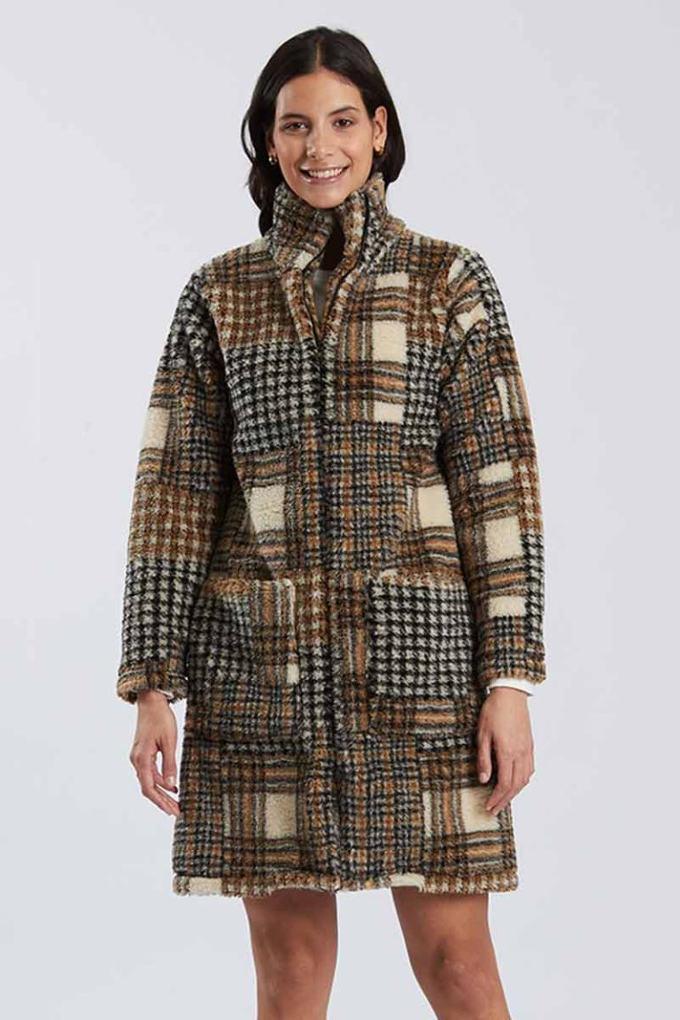 Vestaglia zip pelliccia patchwork Happy People