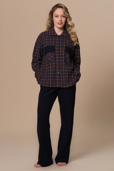 Tuta casa calda camicia tartan Lea