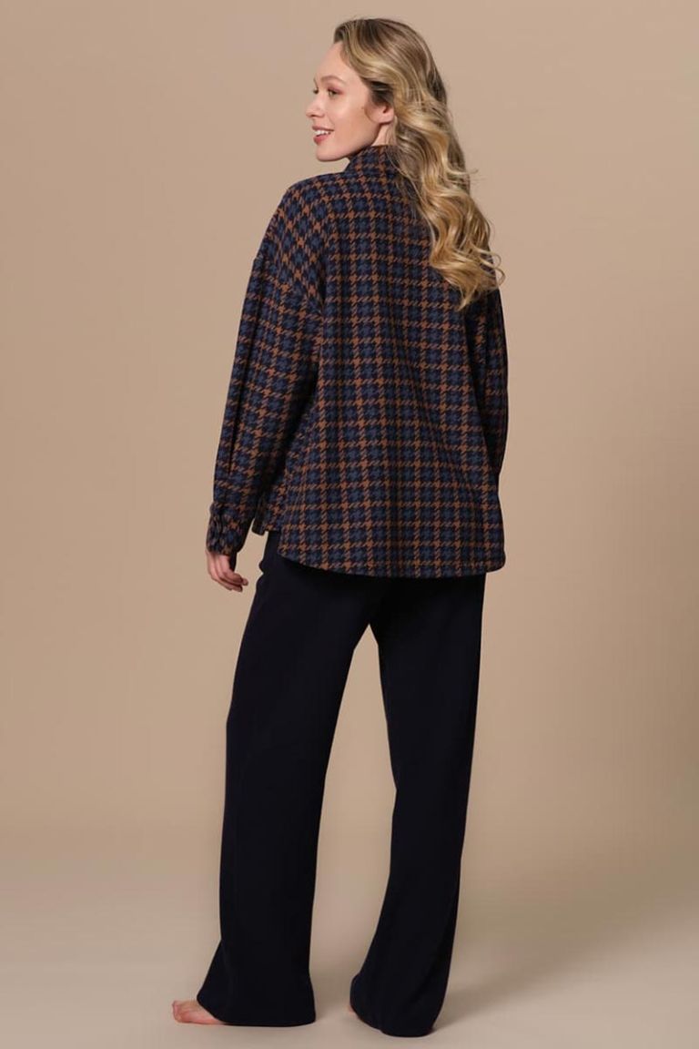 Tuta casa calda camicia tartan Lea