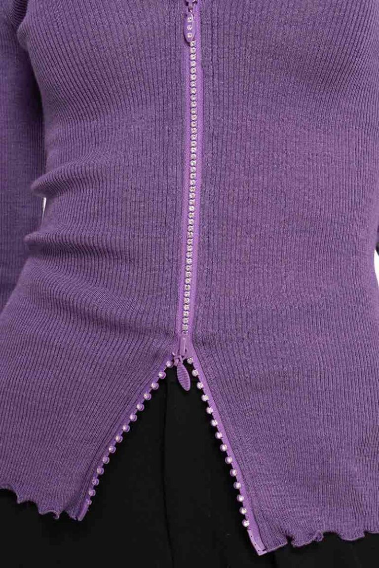 Maglia lana seta cerniera strass