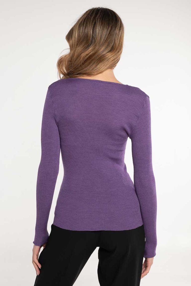 Maglia lana seta cerniera strass