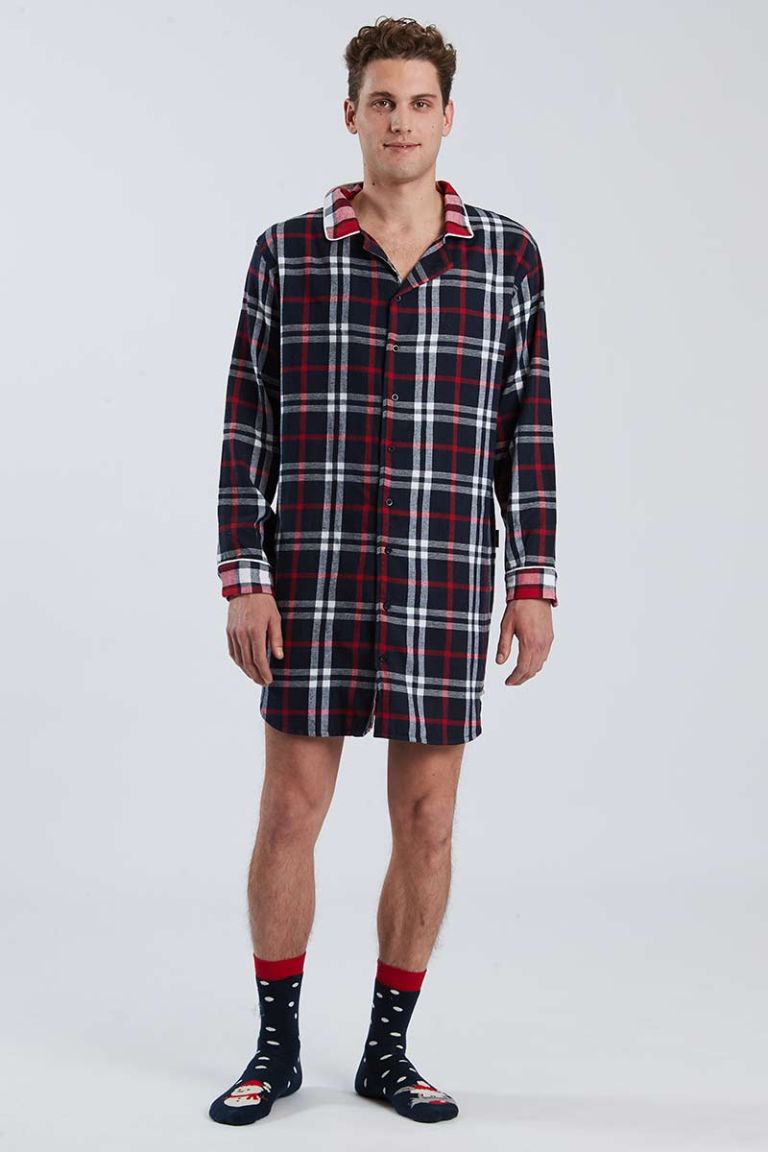 Camicia da notte uomo check Prenatale Happy People