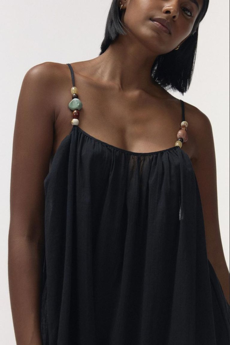 Abito lungo spalline Apricot black