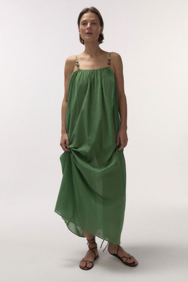 Abito lungo spalline Apricot verde