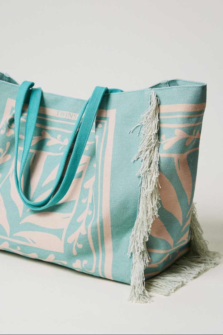 Borsa in canvas stampa foulard tiffany