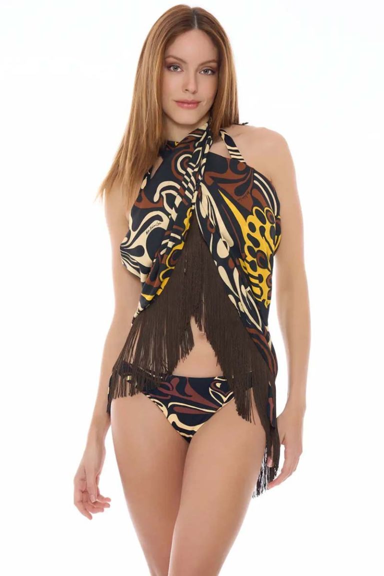 Top pareo con frange fantasia Miss Bikini Luxe