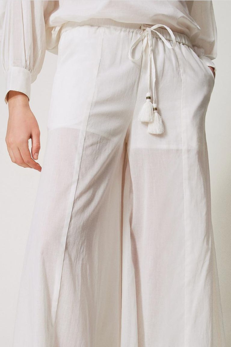 Pantaloni a palazzo in mussola
