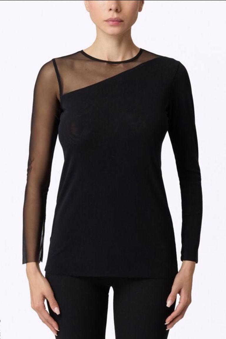 Maglia asimmetrica tulle