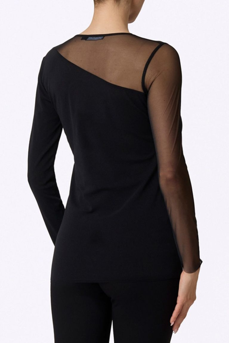 Maglia asimmetrica tulle