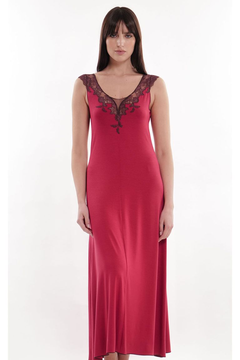 Camicia da notte modal e pizzo