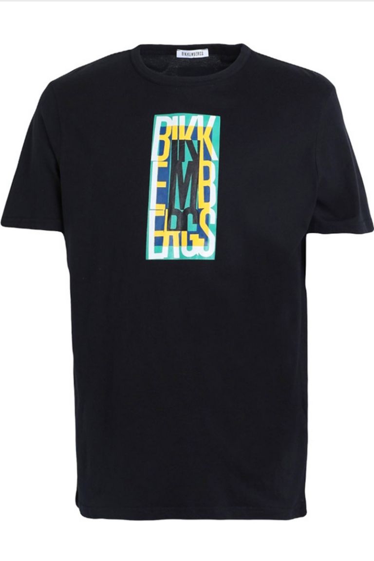 T-shirt nera stampa logo