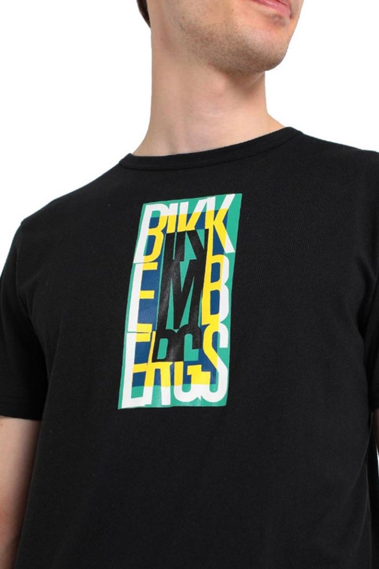 T-shirt nera stampa logo