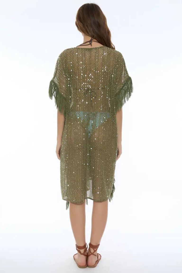 Gilet copricostume in rete paillettes