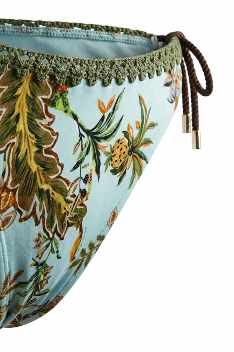 Bikini triangolo tropical rete paillettes