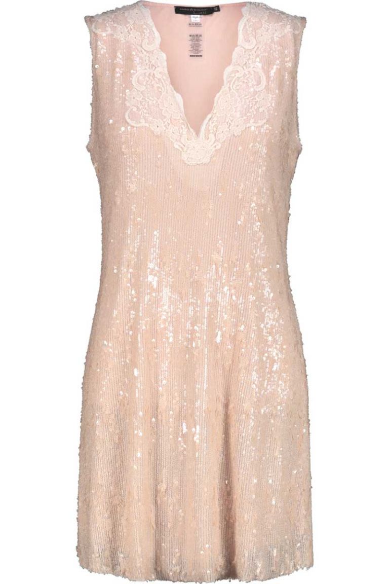 Minidress in paillettes e pizzo