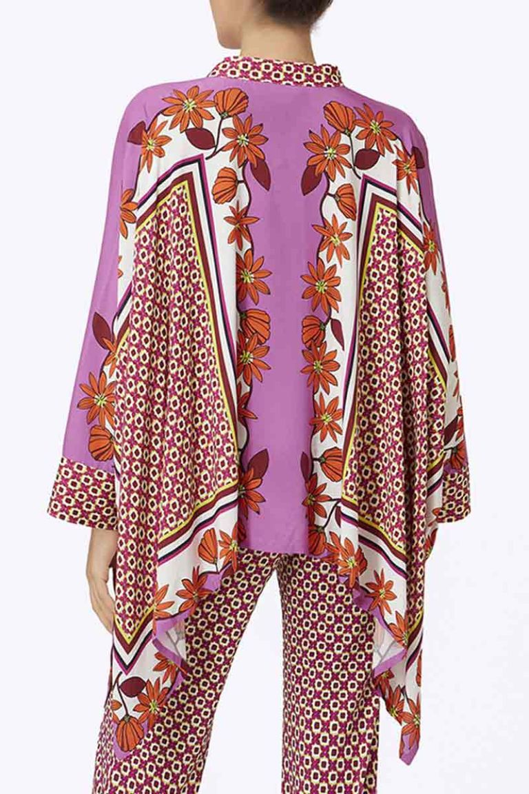 Camicia poncho floreale