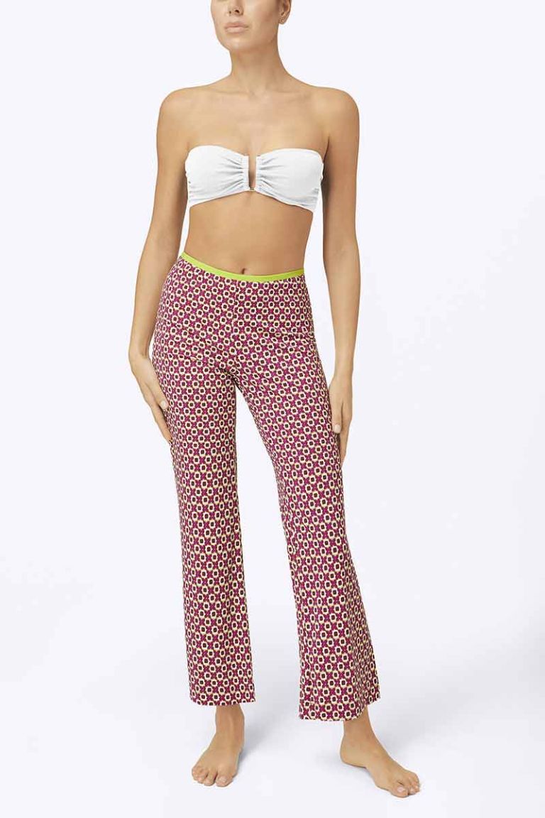 Pantalone cropped Floreale Pierre Mantoux