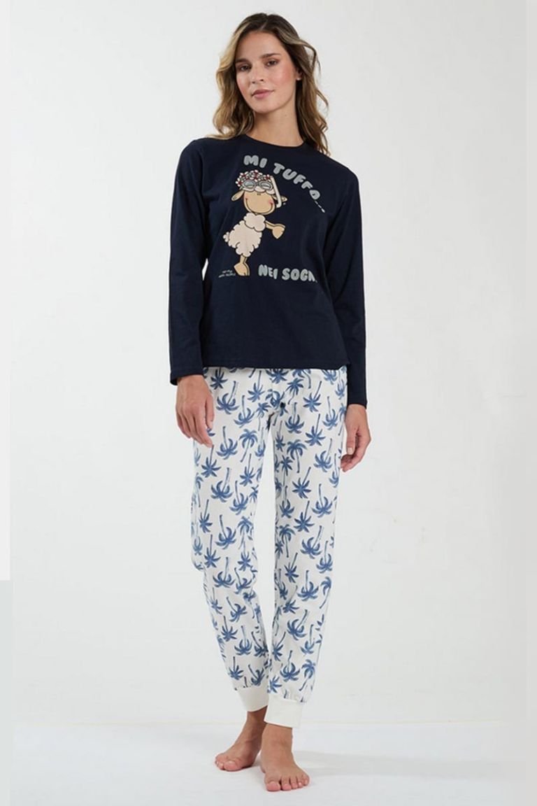 Pigiama estivo manica lunga Mi tuffo Happy People