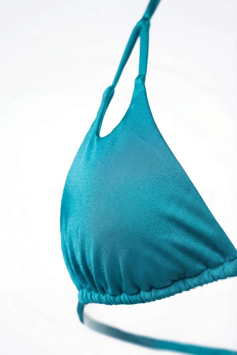 Bikini triangolo cut-out gloss turchese