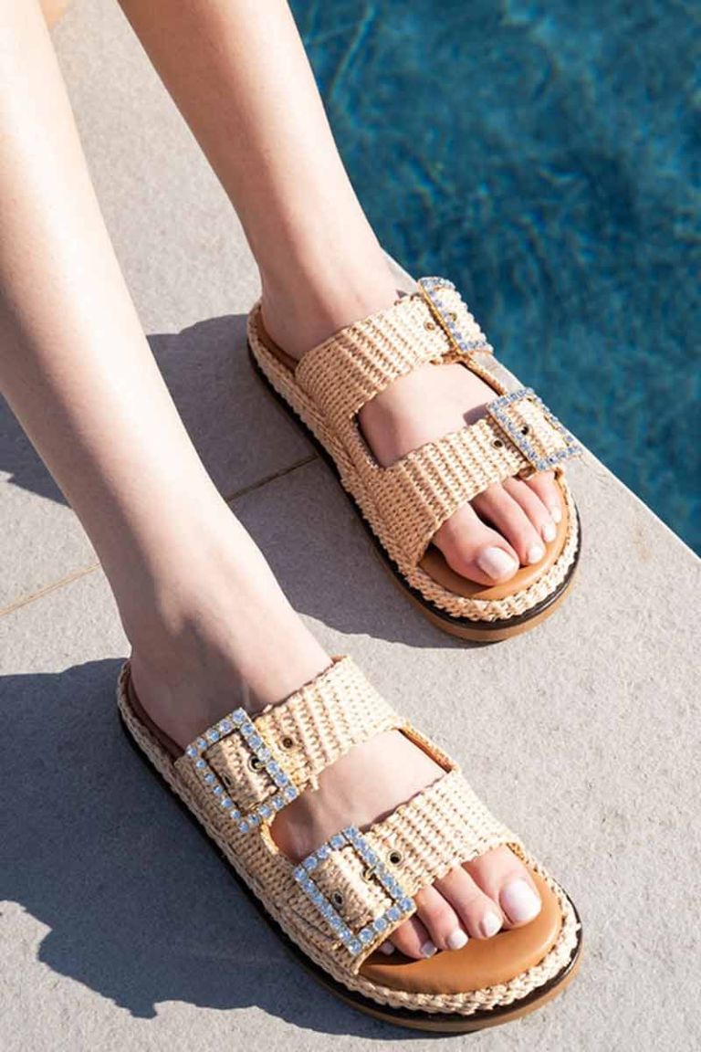 Sandalo in rafia Greta beige Alibi