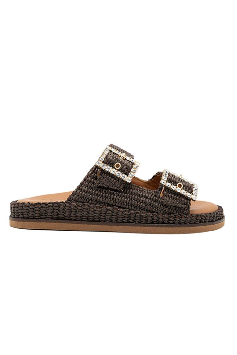 Sandalo in rafia Greta brown