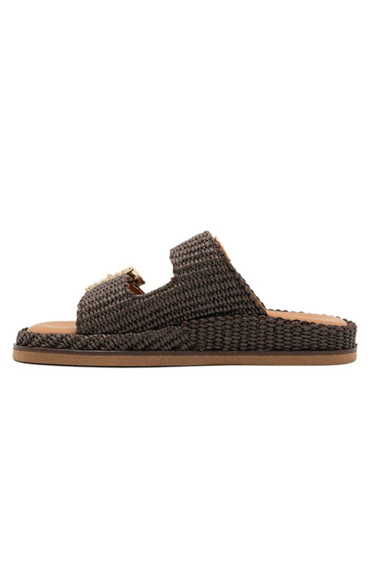Sandalo in rafia Greta brown