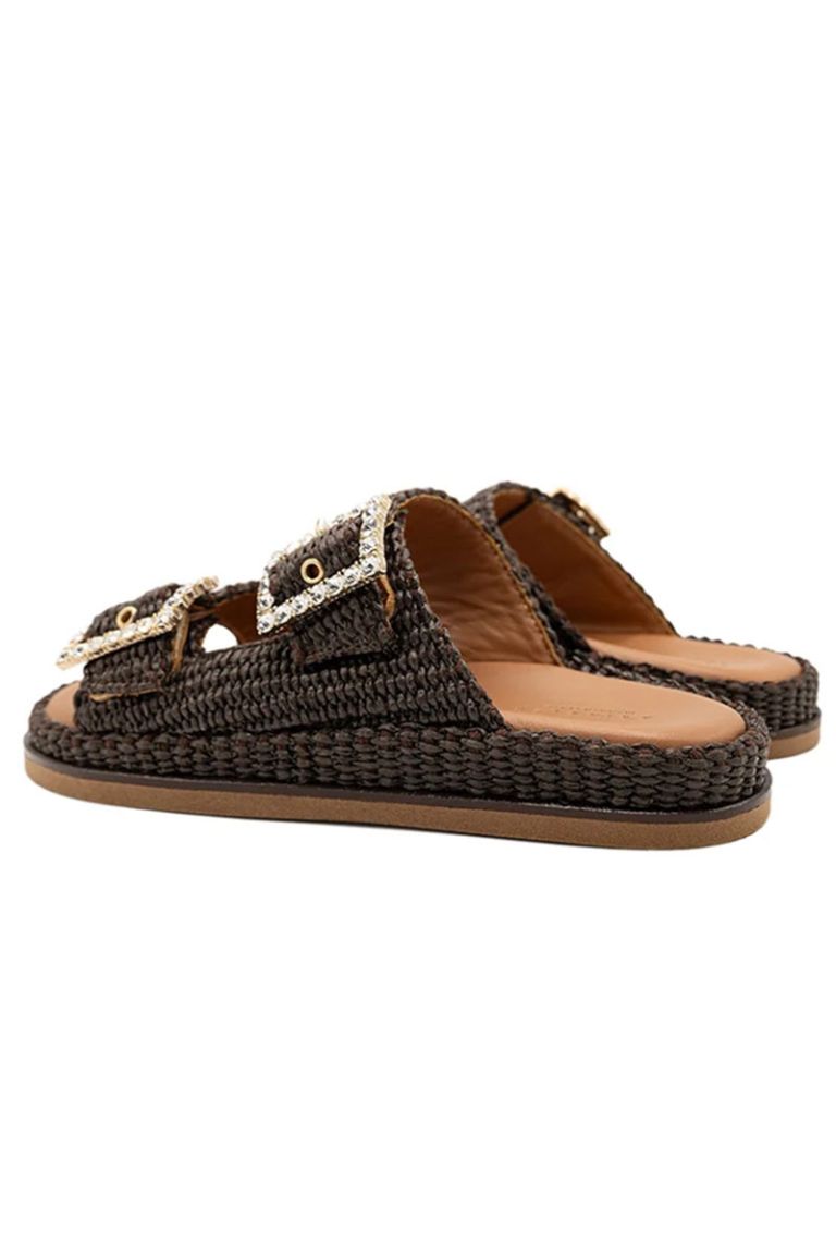 Sandalo in rafia Greta brown