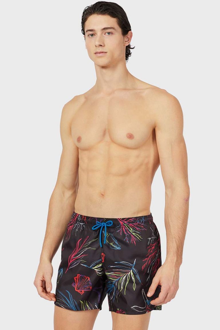 Boxer mare stampa neon seaworld Emporio Armani