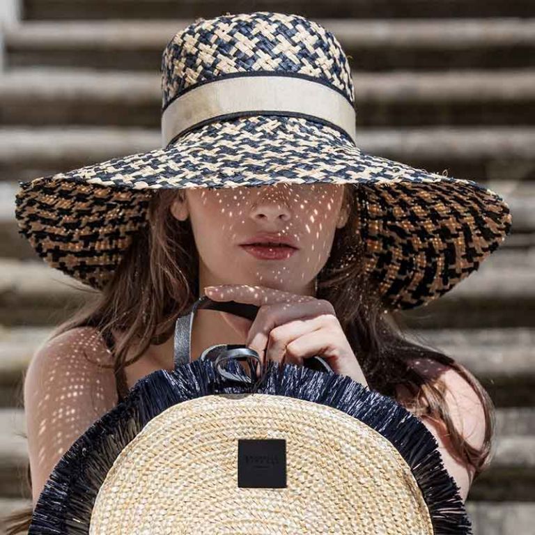 Cappello pied de poule paglia Emanuela Biffoli