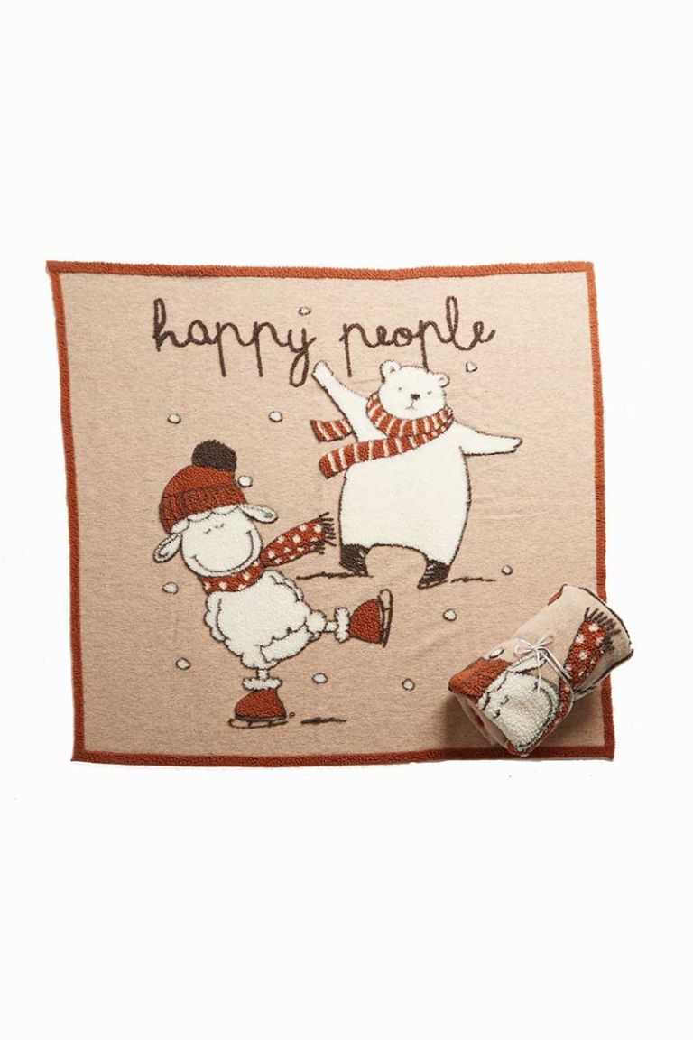Coperta lana Happy People