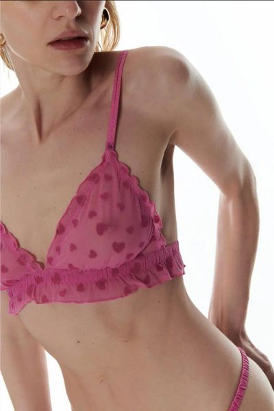 Triangolino cuori floccati