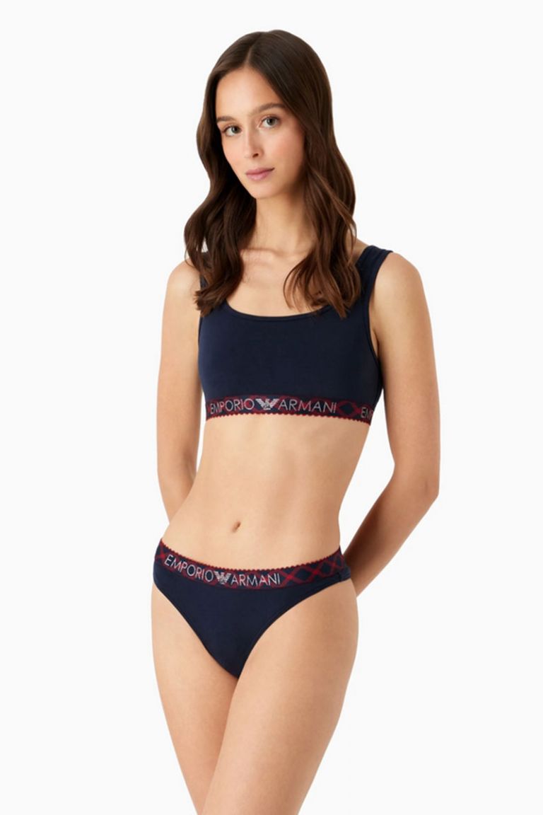 Set bralette e brasiliana Tartan Christmas Emporio Armani