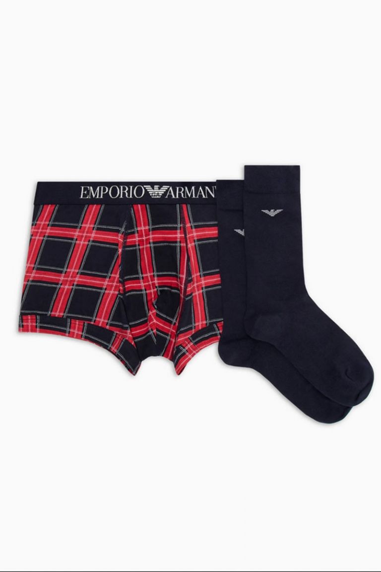 Gift set parigamba Tartan e calzino Emporio Armani