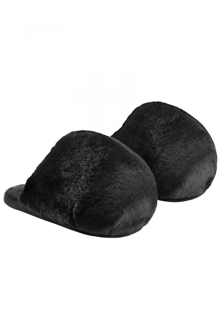 Ciabattona ecofur Fluffy nera Emanuela Biffoli