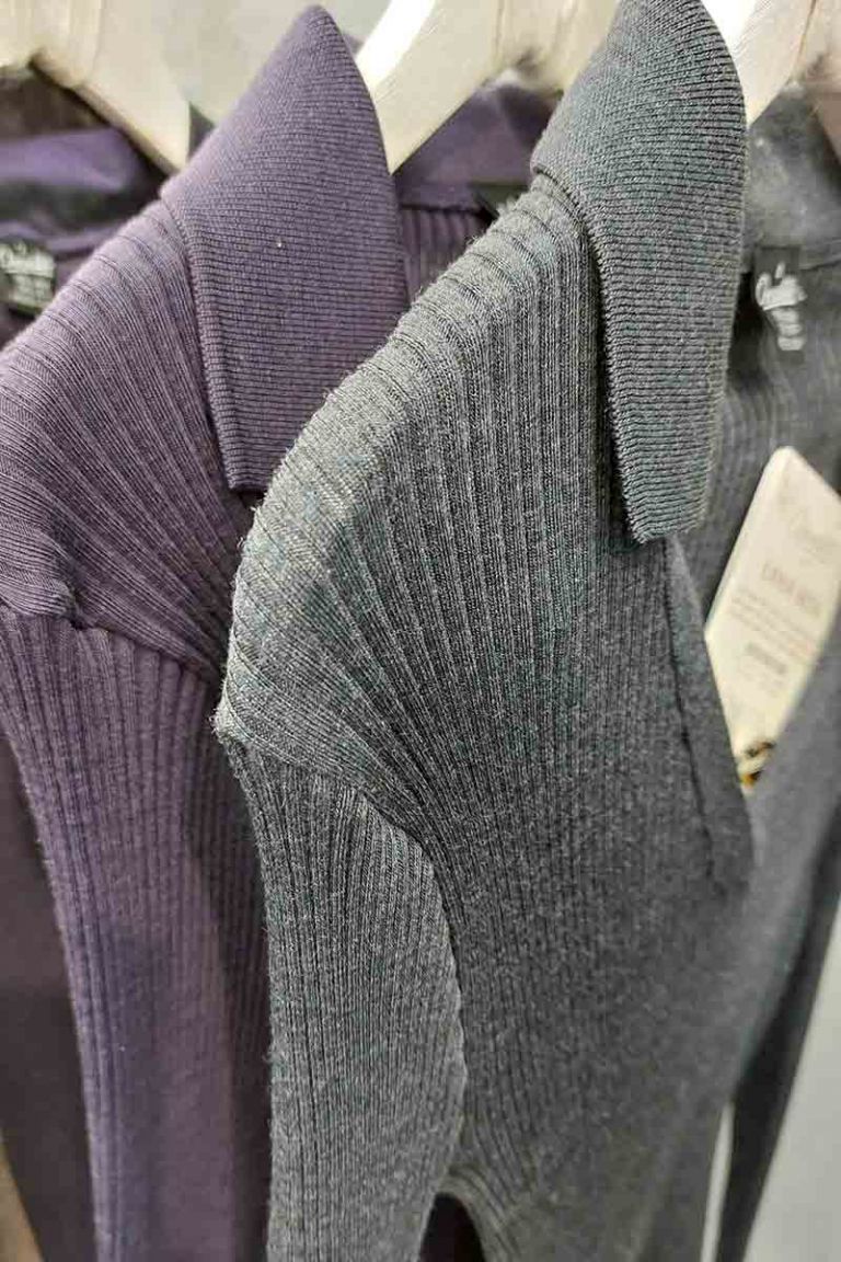 Polo costine in lana/seta grigio Oscalito