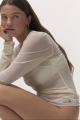 Maglia avorio in tulle Elle