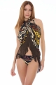 Top pareo con frange fantasia
